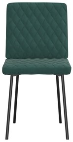 Cadeiras de jantar 2 pcs veludo verde-escuro