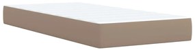 Cama com molas/colchão 100x200 cm couro artificial cappuccino