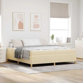 vidaXL Cama Box Outros Preto e Marrom e Branco 180 x 200 cm tecido