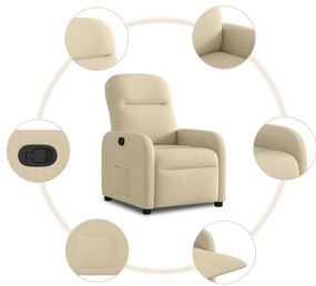 Poltrona reclinável tecido cor creme