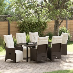 vidaXL Conjunto de 4 Marrom Rattan PE Sofá Individual