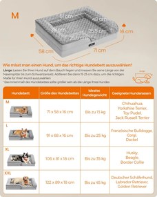 Cama ortopédica para cães com revestimento em pelúcia 71 x 58 x 16 cm Cinzento