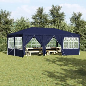 Tenda de Festa com 10 Laterais Azuis 6x4 m PE