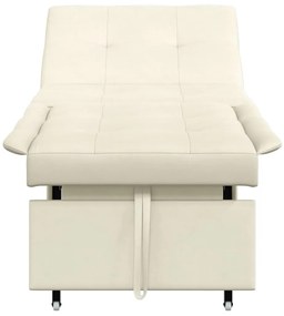 Sofá-Cama 3 em 1 Pull-Out Creme Veludo