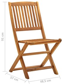 Cadeiras de jardim dobráveis 2 pcs madeira acácia maciça