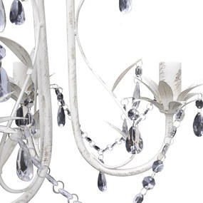 Lustres de teto com contas de cristal 4 pcs branco elegante