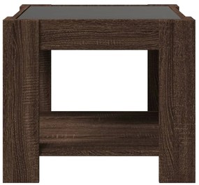 Mesa de centro c/ LEDs 53x53x45 cm derivados de madeira