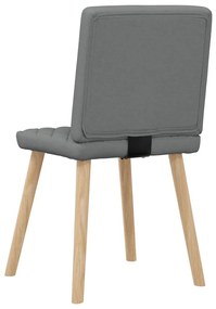 Cadeiras de jantar 6 pcs tecido cinzento-escuro
