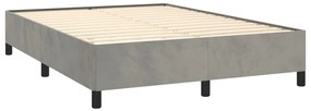 Estrutura de cama sem colchão 140x200 cm veludo cinzento-claro