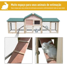 Gaiola ao exterior grande casa para pequenhos animais gaiola Coelhos 210x45.5x84.5 cm