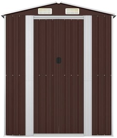 Abrigo de jardim 192x108x223cm aço galvanizado castanho-escuro