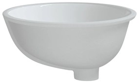 Lavatório casa de banho oval 43x35x19 cm cerâmica branco