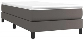 Estrutura de cama 80x200 cm couro artificial cinza