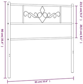 Cabeceira de cama 80 cm metal branco