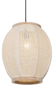 Candeeiro de suspensão oriental natural 35 cm - Rob Oriental