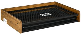 PawHut Sanita para Cães de Aço e Madeira Sanita para Adestramento de Cães Médios Pequenos com Grade 62x45,5x11cm Marrom e Preto | Aosom Portugal