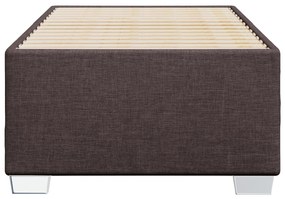Estrutura de cama sem colchão 100x200 cm tecido castanho-escuro