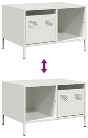 Mesa de centro 68,5x50x43,5 cm aço laminado a frio branco
