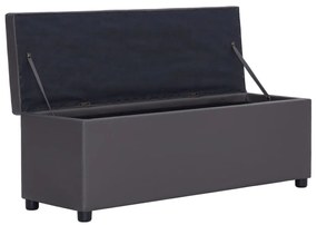 Banco c/ compartim. arrumação 116 cm couro artificial cinzento