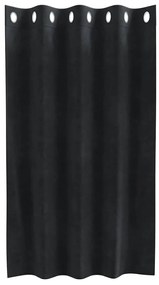 Cortinas Blackout com Ilhós 2 pcs Veludo Preto