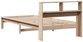 Cama com estante sem colchão 100x200 cm pinho maciço