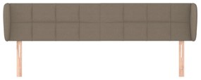 Cabeceira cama abas tecido 203x23x78/88 cm cinzento-acastanhado