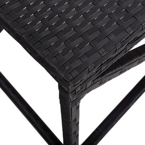 Banco de jardim 120 cm vime PE preto