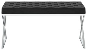 Banco 97 cm aço inoxidável e veludo preto