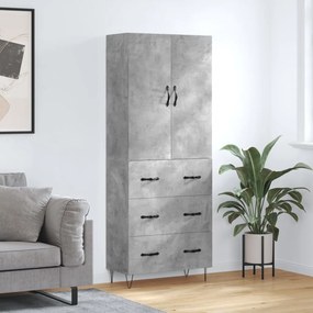 Armário alto 69,5x34x180 cm derivados de madeira cinza cimento