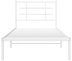 Estrutura de cama com cabeceira 90x200 cm metal branco