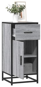 vidaXL Aparador 35,5x35x76 cm deriv. de madeira/metal cinzento sonoma