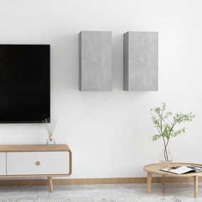 vidaXL Móveis de TV 2 pcs derivados de madeira cinzento cimento