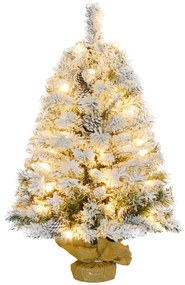 Árvore de Natal 90 cm Árvore de Natal Artificial Nevado com 50 Luzes L