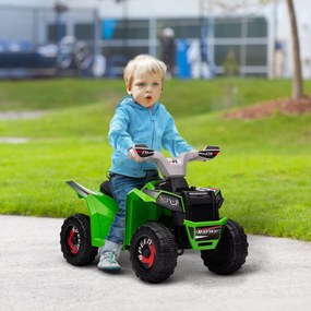 Moto 4 Elétrico para Crianças Veículo Elétrico a Bateria de 6V com Velocidade de 2,5 km/h 70x41,5x48,5 cm Verde
