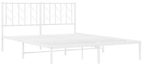 Estrutura de cama com cabeceira 150x200 cm metal branco