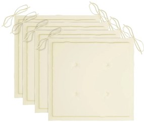 Cadeiras de jardim empiháveis c/ almofadões 4 pcs teca maciça