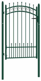 vidaXL Portão para cerca com espetos 100x150 cm aço verde