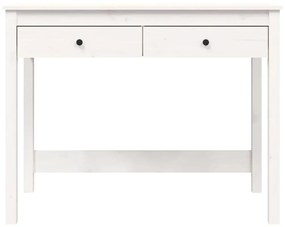 Secretária com gavetas 100x50x78 cm pinho maciço branco