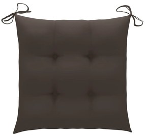 Cadeiras de jardim empiháveis c/ almofadões 4 pcs teca maciça