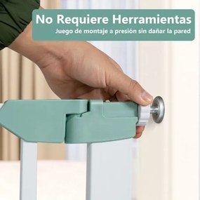 Barreira de segurança para crianças 80-132cm Porta de segurança para bebés com extensões e kits de montagem em escadas Branco