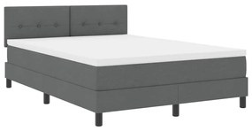 Cama Box Spring com Colchão e LED Cinza Escuro 140x200 cm de Tecido