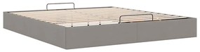 Estrutura de cama otomana sem colchão cinza 180x200 cm tecido