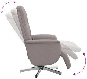 Cadeira massagens reclin. c/ apoio pés tecido cinza-acastanhado