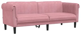 3 pcs conjunto de sofás veludo rosa