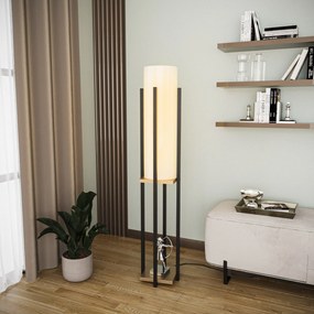 Candeeiro de Pé Shelf Lamp – Preto e Dourado – 25 x 25 x 130 cm