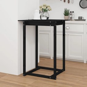 vidaXL Mesa de bar 80x80x110 cm pinho maciço preto
