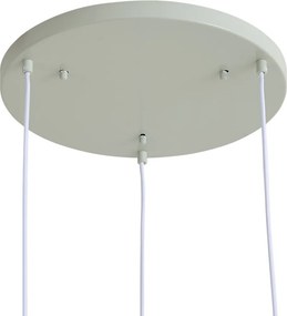 Japandi Pendant Lamp White with Organic Light Green Shade 3-Light - Moonstone
