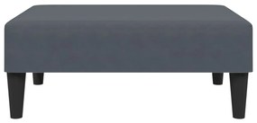 2 pcs conjunto de sofás com almofadas veludo cinzento-escuro