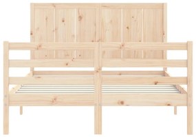 Estrutura de cama de casal c/ cabeceira madeira maciça