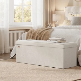 Banco com espaço de arrumação e tampa rebatível  38 x 110 x 38 cm bege cappuccino